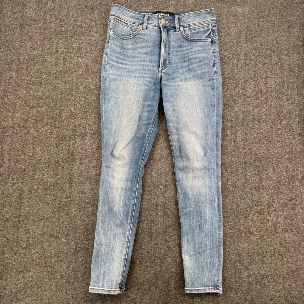 Express Denim Perfect Lift High Rise Ankle Legging Jeans Light Wash Size 4R